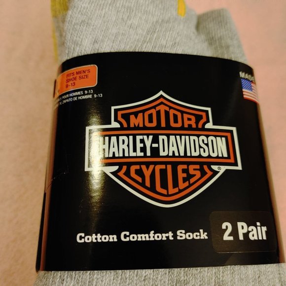 𝅺435 Harley-Davidson	2-pack calf / crew socks s1 - Picture 2 of 8